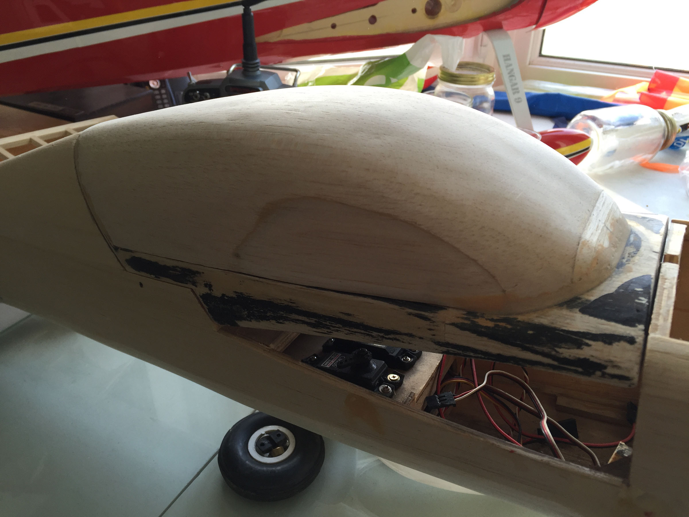 Hand carved canopy out of balsa for my Raven rebuild.